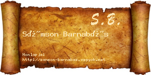 Sámson Barnabás névjegykártya